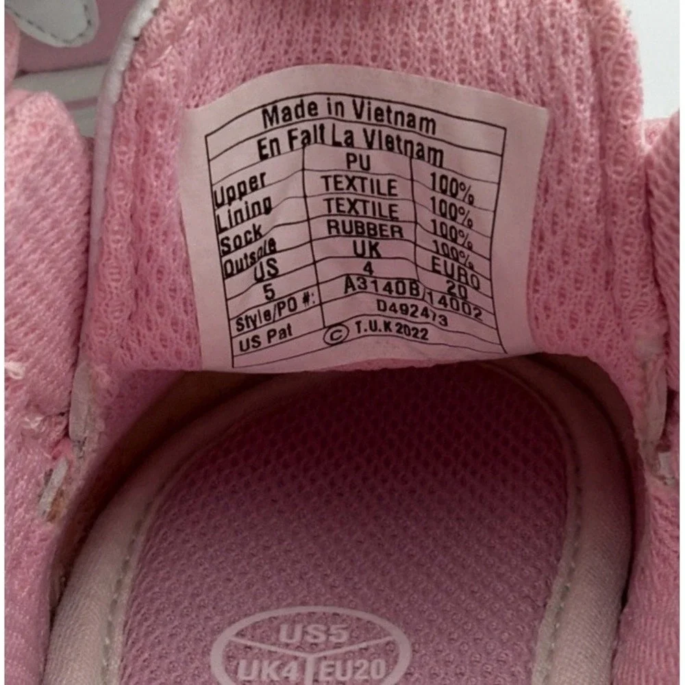 T.U.K‎ Pink & White Girls TukSkin Vegan Pirate Creeper Toddler Size 5 Sneaker